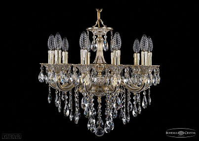 Литая подвесная люстра с хрусталем Bohemia IVELE Crystal 1701/10/181/B/GW