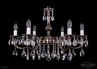 Литая подвесная люстра с хрусталем Bohemia IVELE Crystal 1702/6/265/A/NB