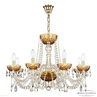 Хрустальная подвесная люстра Bohemia IVELE Crystal 5402/8/240 G Amber/M-1F
