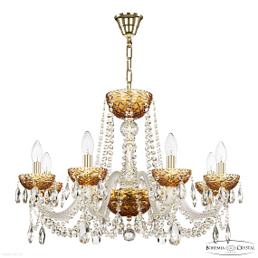 Хрустальная подвесная люстра Bohemia IVELE Crystal 5402/8/240 G Amber/M-1F