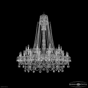 Большая хрустальная люстра Bohemia IVELE Crystal 1411/20+10/400/XL-130 Ni