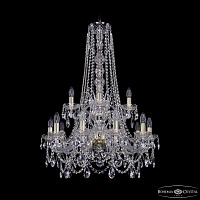 Большая хрустальная люстра Bohemia IVELE Crystal 1411/10+5/240/h-94/2d G