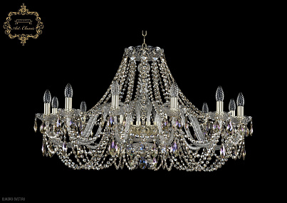 Большая хрустальная люстра Bohemia Art Classic 11.11.12.360.Gd.Sp.R801