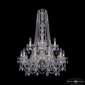 Большая хрустальная люстра Bohemia IVELE Crystal 1411/10+5/240/h-94/2d G