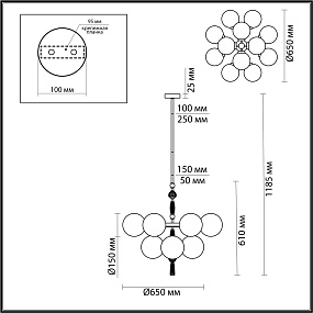 Люстра подвесная Odeon Light Palle 5405/12