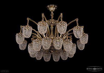 Литая подвесная люстра с хрусталем Bohemia IVELE Crystal 1772/24/342/GB