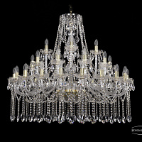 Хрустальная подвесная люстра Bohemia IVELE Crystal 1413/20+10+5/400/G
