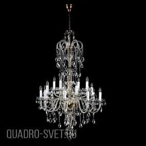 Большая хрустальная люстра ArtGlass THEODORA XVI. 910x1500 DARK PATINA CE