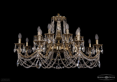 Литая подвесная люстра с хрусталем Bohemia IVELE Crystal 1703/16/360/C/GB