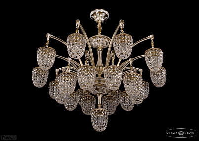 Литая подвесная люстра с хрусталем Bohemia IVELE Crystal 1772/20+1/342/GW
