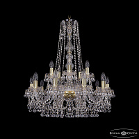 Большая хрустальная люстра Bohemia IVELE Crystal 1409/10+5/240/h-77 G