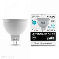 Лампа Gauss LED Elementary MR16 GU5.3 5.5W 4100К 13526