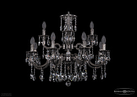 Литая подвесная люстра с хрусталем Bohemia IVELE Crystal 1722/8+4/265+181/A/NB
