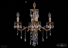 Литая подвесная люстра с хрусталем Bohemia IVELE Crystal 1701/4/181/B/FP