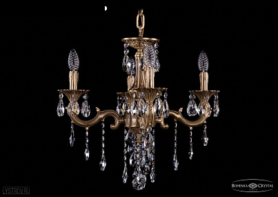 Литая подвесная люстра с хрусталем Bohemia IVELE Crystal 1701/4/181/B/FP