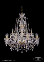 Хрустальная подвесная люстра Bohemia IVELE Crystal 1411/10+5/300/G