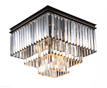 Хрустальная потолочная люстра Newport 31105/PL black+gold