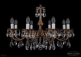 Литая подвесная люстра с хрусталем Bohemia IVELE Crystal 1702/8/265/A/FP