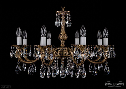 Литая подвесная люстра с хрусталем Bohemia IVELE Crystal 1702/8/265/A/FP