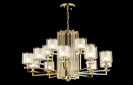 Большая люстра Crystal Lux NICOLAS SP-PL10+5 GOLD/WHITE