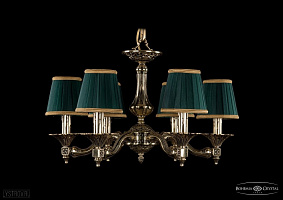 Литая подвесная люстра с хрусталем и абажурами Bohemia IVELE Crystal 1710/6/160/GB/SH10B