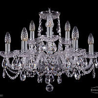 Хрустальная подвесная люстра Bohemia IVELE Crystal 1402/6+3/195/Ni