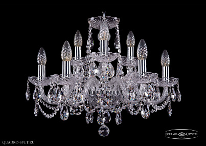 Хрустальная подвесная люстра Bohemia IVELE Crystal 1402/6+3/195/Ni