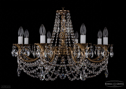 Литая подвесная люстра с хрусталем Bohemia IVELE Crystal 1702/8/265/C/FP