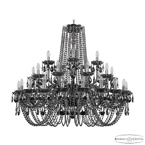 Большая хрустальная люстра Bohemia IVELE Crystal 1402/20+10+5/400 Ni M781