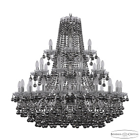 Большая хрустальная люстра Bohemia IVELE Crystal 1409/20+10+5/360/3d Ni R781