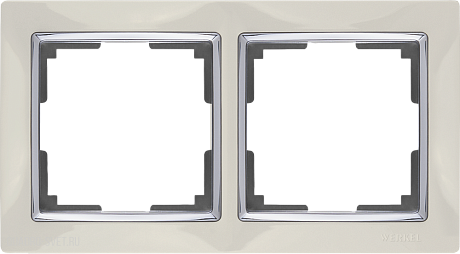 Рамка на 2 поста (слоновая кость) Werkel WL03-Frame-02-ivory