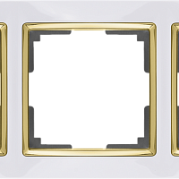 Рамка на 3 поста (белый/золото) Werkel WL03-Frame-03-white-GD