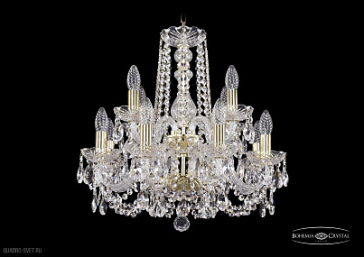 Хрустальная подвесная люстра Bohemia IVELE Crystal 1402/8+4/160/2d/G