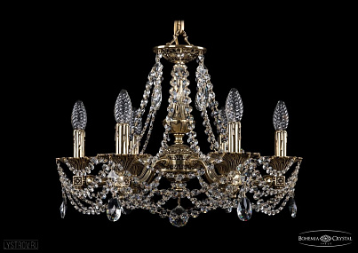 Литая подвесная люстра с хрусталем Bohemia IVELE Crystal 1710/6/160/C/GB