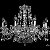 Хрустальная подвесная люстра Bohemia IVELE Crystal 1450/8/160/250 Ni