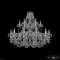 Большая хрустальная люстра Bohemia IVELE Crystal 1409/12+6/360/2d Ni