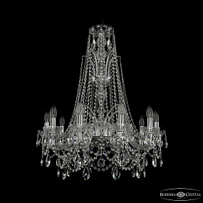 Большая хрустальная люстра Bohemia IVELE Crystal 1411/10/240/XL-84 Ni