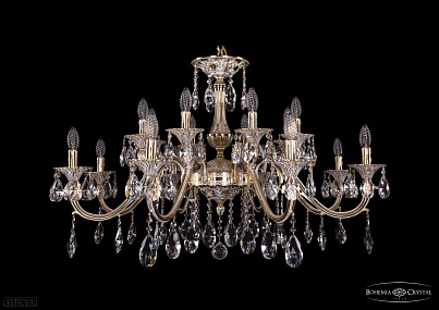 Литая подвесная люстра с хрусталем Bohemia IVELE Crystal 1703/16/360/A/GW