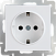Розетка с заземлением и шторками (белая) Werkel WL01-SKGS-01-IP44