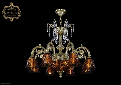 Хрустальная подвесная люстра Bohemia Art Classic 31.14.8.KR175SP.250IT.G.Sp.Amber.1B