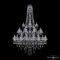 Большая хрустальная люстра Bohemia IVELE Crystal 1415/20+10+5/530/h-231/3d Ni
