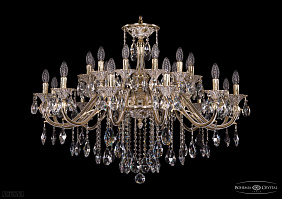 Литая подвесная люстра с хрусталем Bohemia IVELE Crystal 1703/24/360/B/GW