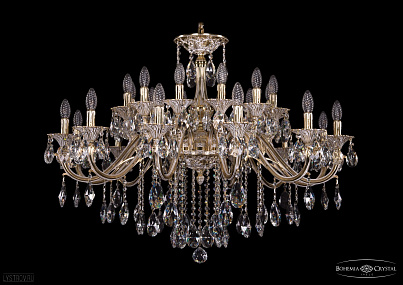 Литая подвесная люстра с хрусталем Bohemia IVELE Crystal 1703/24/360/B/GW