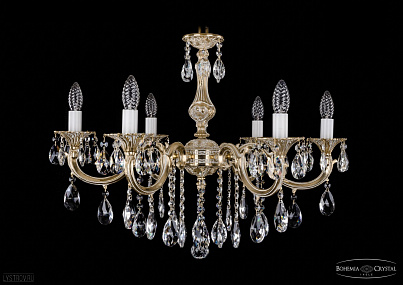 Литая подвесная люстра с хрусталем Bohemia IVELE Crystal 1702/6/265/B/GW