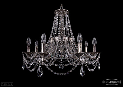 Литая подвесная люстра с хрусталем Bohemia IVELE Crystal 1771/8/220/C/NB