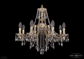 Литая подвесная люстра с хрусталем Bohemia IVELE Crystal 1771/8/190/B/GW
