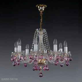 Подвесная хрустальная люстра ArtGlass RADKA VIII. FULL CUT R14 CE - 1001
