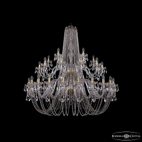 Большая хрустальная люстра Bohemia IVELE Crystal 1402/24+12+6/530/2d G
