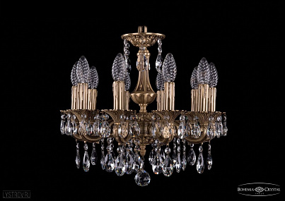 Литая подвесная люстра с хрусталем Bohemia IVELE Crystal 1707/10/125/A/FP