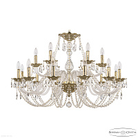 Большая хрустальная люстра Bohemia IVELE Crystal 1601/12+6/360 G